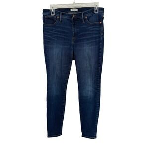 Madewell 9 Inch High Rise Skinny Jeans Dark Wash Blue Denim Size 33